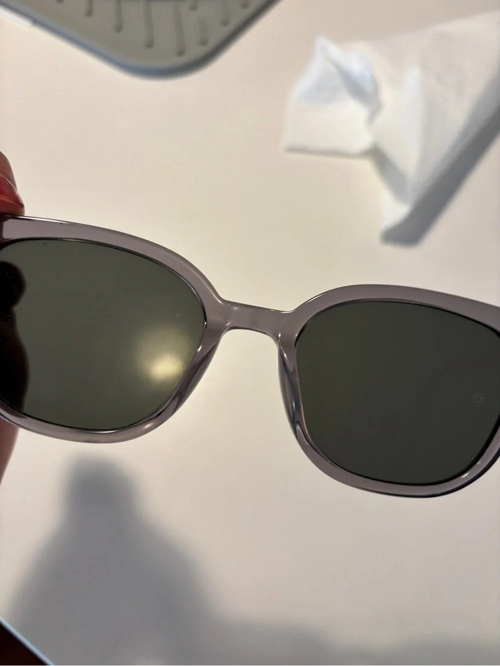 GENTLE MONSTER Tomy Translucent Gray Frame Sunglasses with Dark Lenses